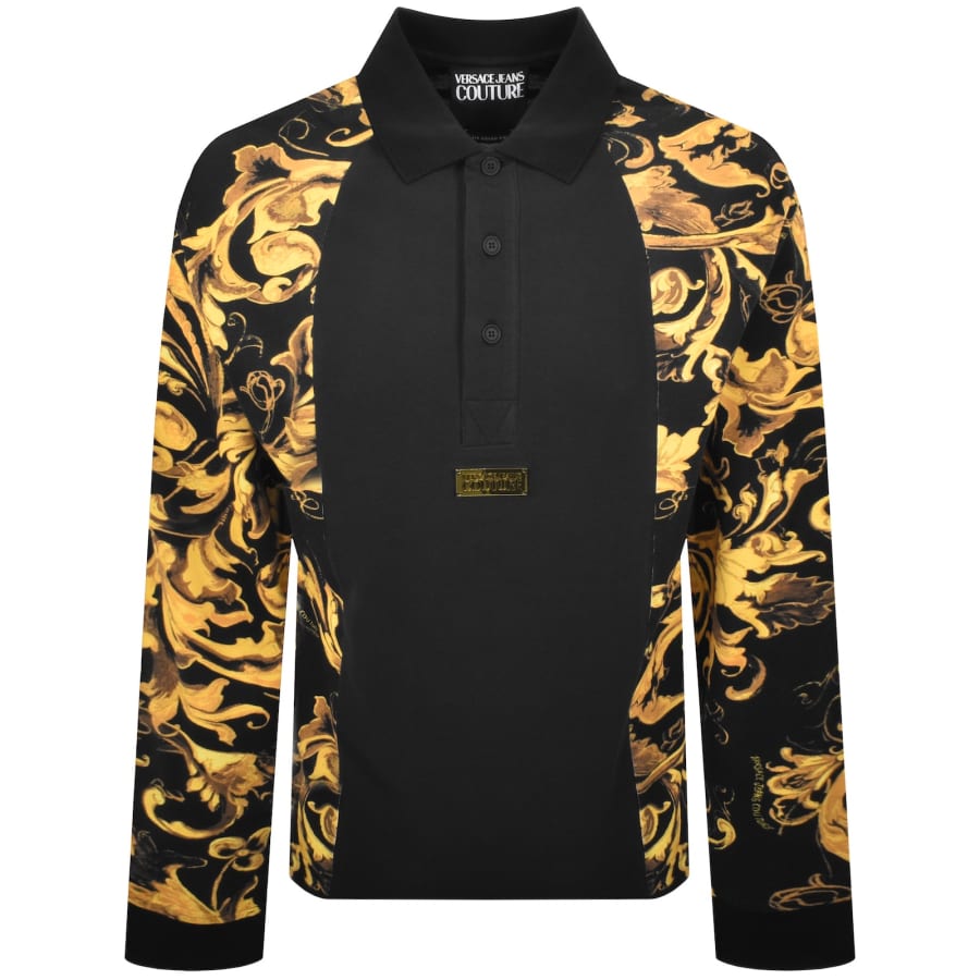 Versace Jeans Couture Barocco Polo Black | Mainline Menswear us
